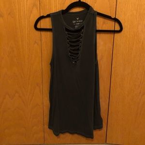 American Eagle Strappy Plunging Tank